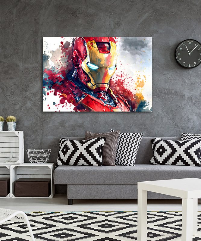 Tableau D Co Iron Man Marvel Nuage Aquarelle Tableau Deco