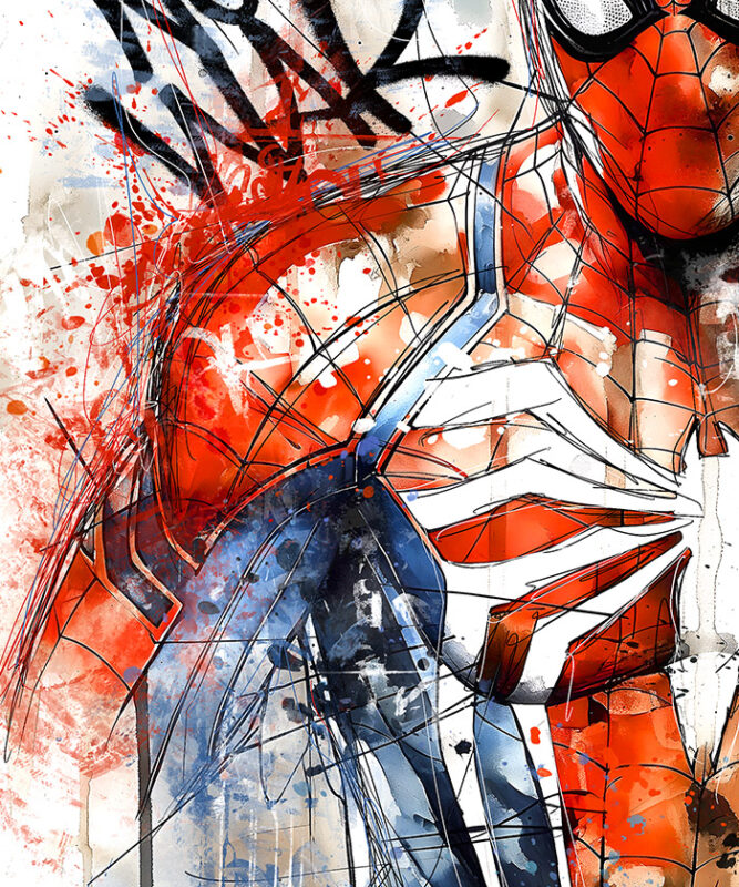 Tableau déco Spiderman peinture street art marvel Tableau Deco