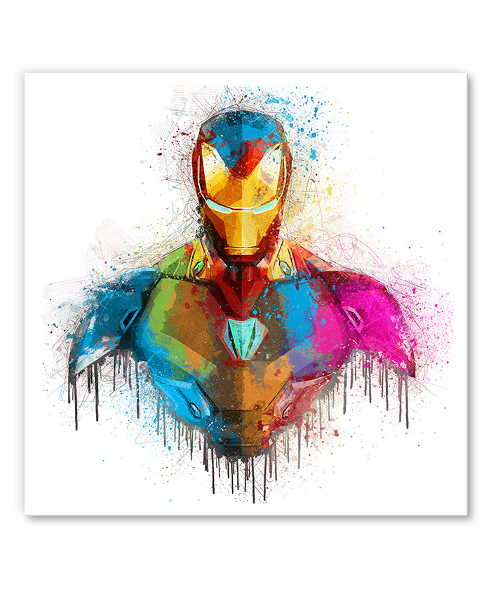 Tableau déco Iron Man Marvel Aquarelle - Tableau Deco