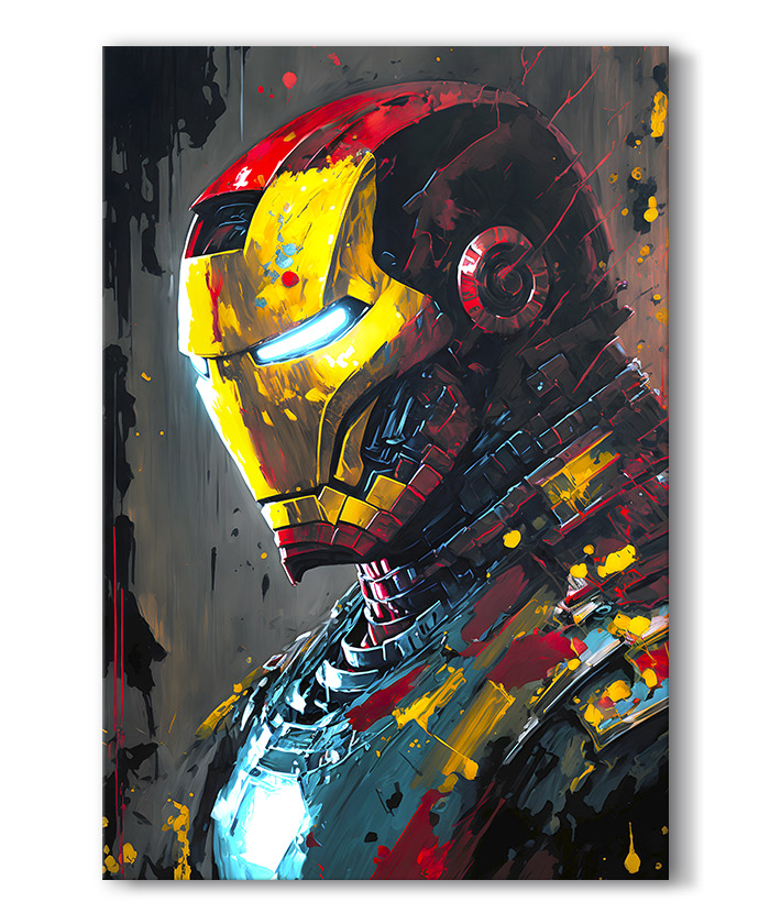 Tableau déco Iron Man effet peinture - Marvel