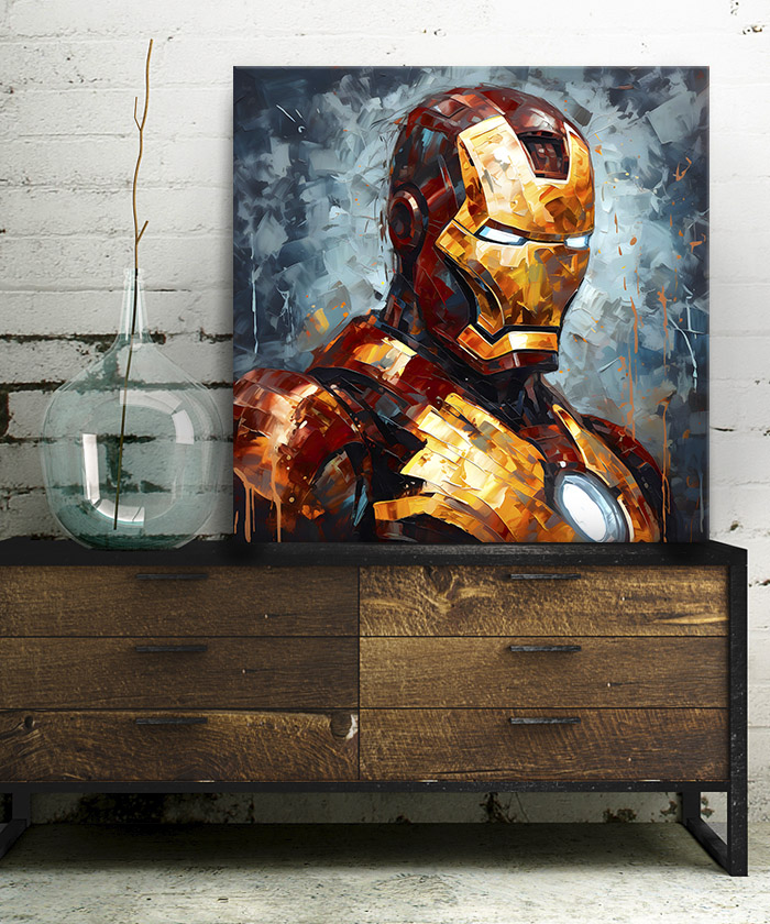 Tableau déco Iron Man Marvel peinture huile pop art