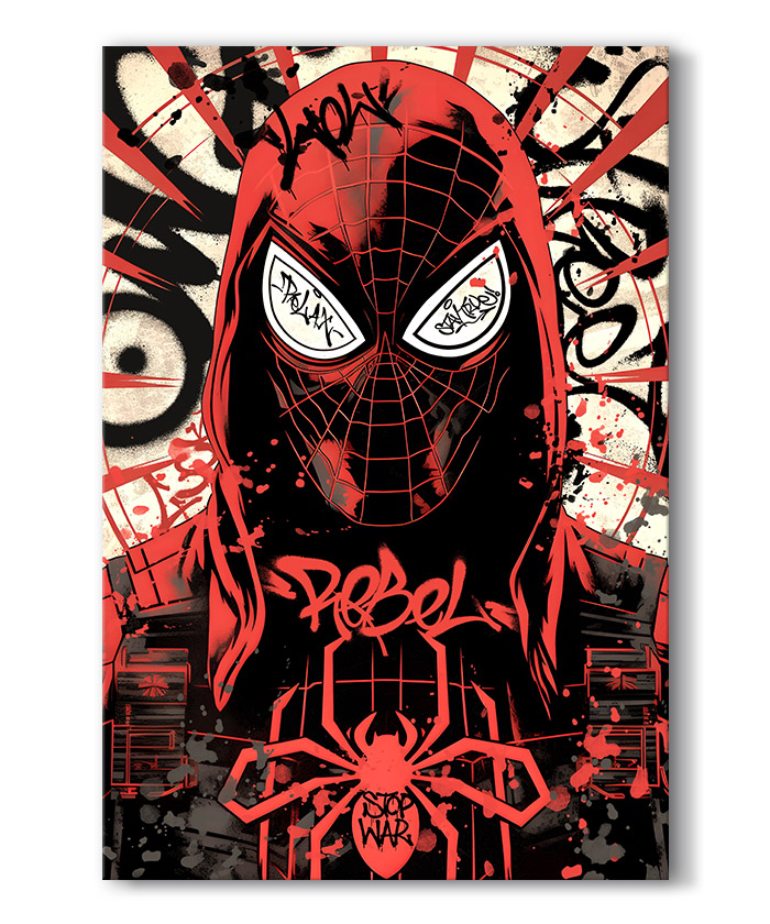 Tableau déco Spiderman illustration street art
